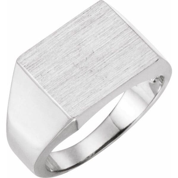 Sterling Silver 13.5x13 mm Square Signet Ring