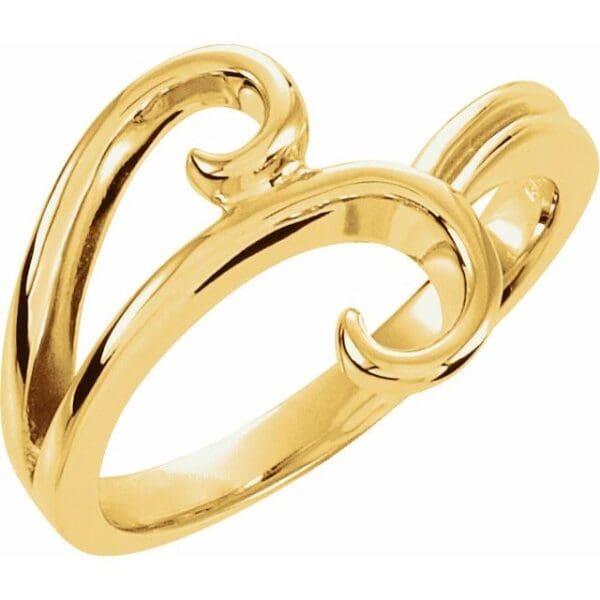 14K White Freeform Ring
