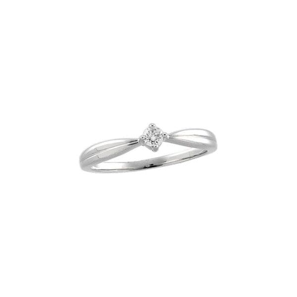 14K White 1/10 CTW Natural Diamond Ring