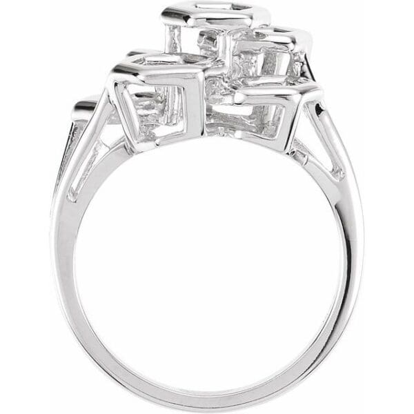 14K White Freeform Ring