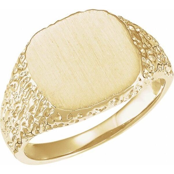 14K Yellow 13 mm Square Signet Ring