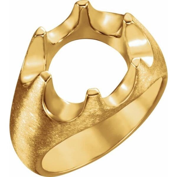 14K Yellow 11.9 mm Round Belcher Ring Mounting