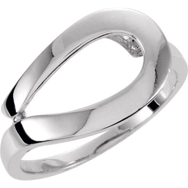 14K White Freeform Ring