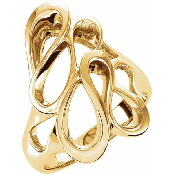 14K Yellow 22 mm Freeform Ring