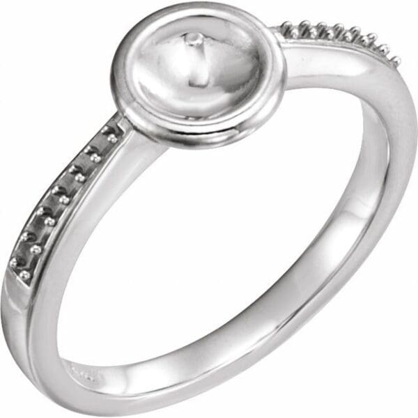 14K White Ring Mounting for 8 mm Pearl