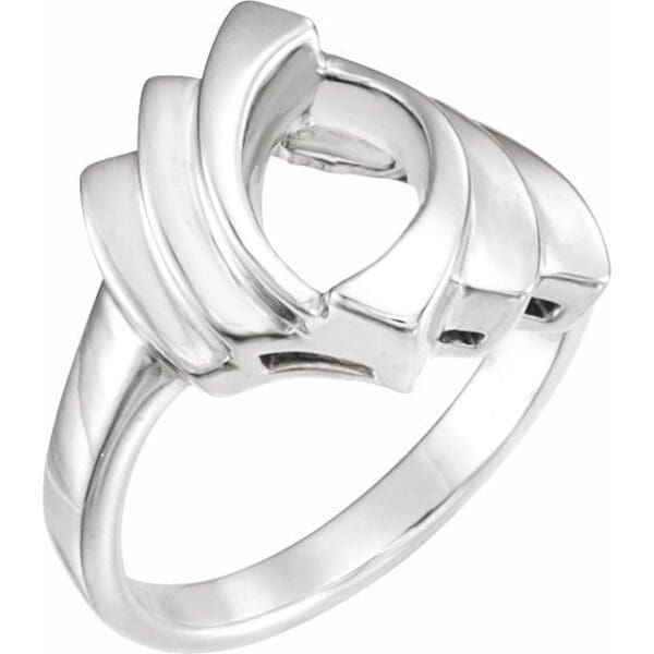 14K White Freeform Ring