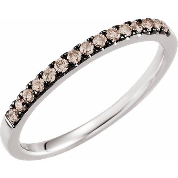 14K White 1/5 CTW Black Diamond Stackable Ring