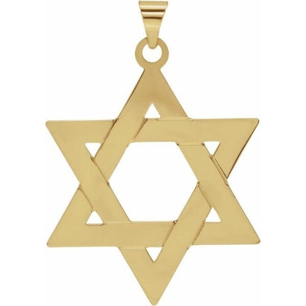 14K Yellow 17x15 mm Star of David Pendant