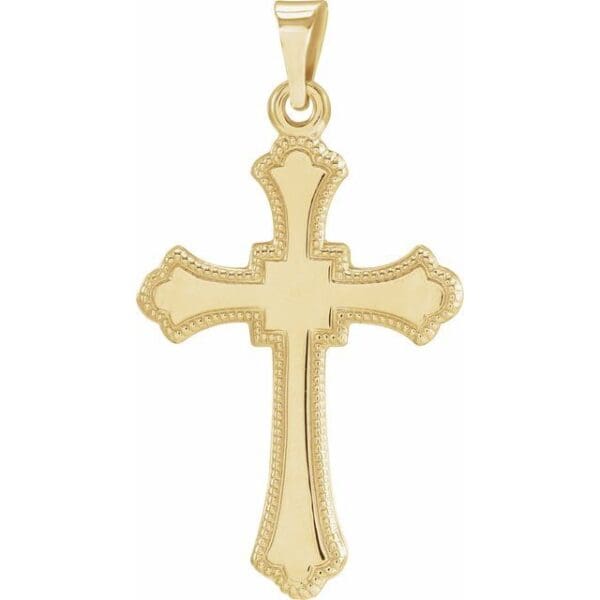 14K Yellow Cross Pendant