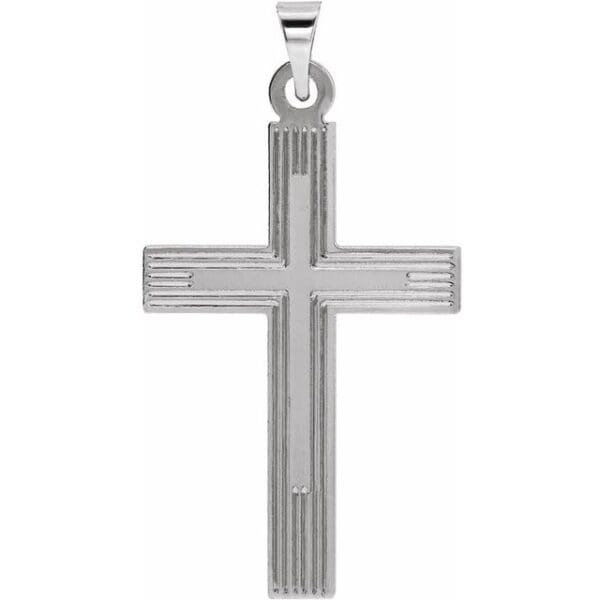 14K White Cross 18" Necklace