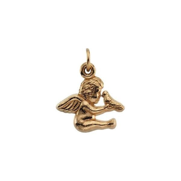14K Yellow 16x17 mm Cherub Pendant