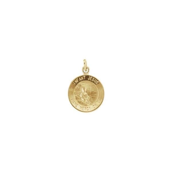 14K Yellow 15 mm Infant Jesus Medal