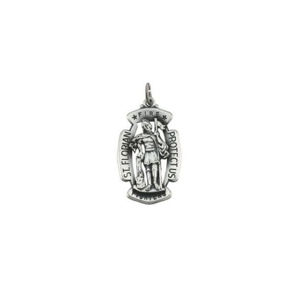 Sterling Silver 30x20 mm St. Florian Medal 24" Necklace