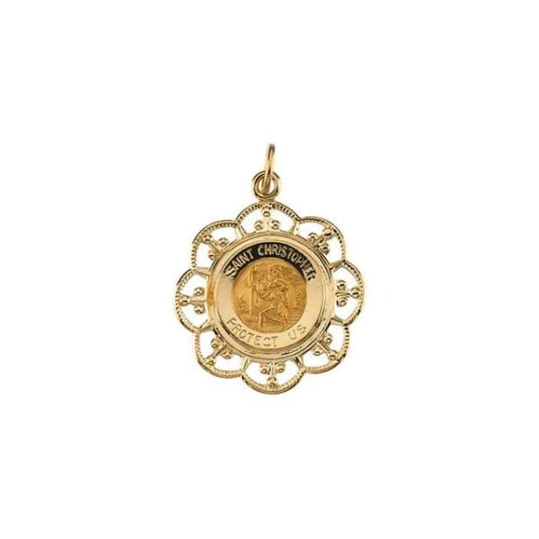 14K Yellow 20 mm St. Christopher Medal
