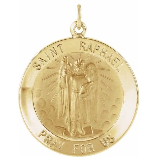 Sterling Silver 18 mm Round St. Raphael 18" Necklace