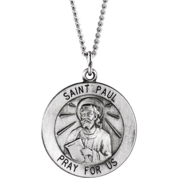 14K Yellow 15 mm Round St. Paul the Apostle Medal