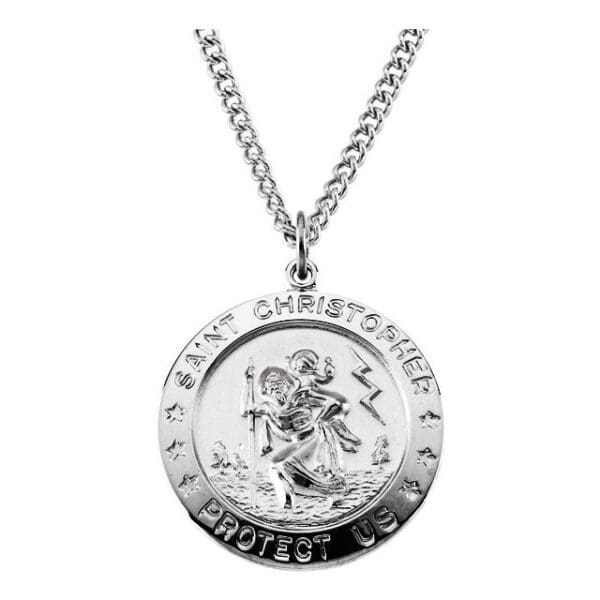 Yellow Gold-Filled 25 mm St. Christopher Medal 24" Necklace