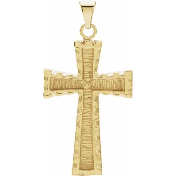 14K White Cross Pendant