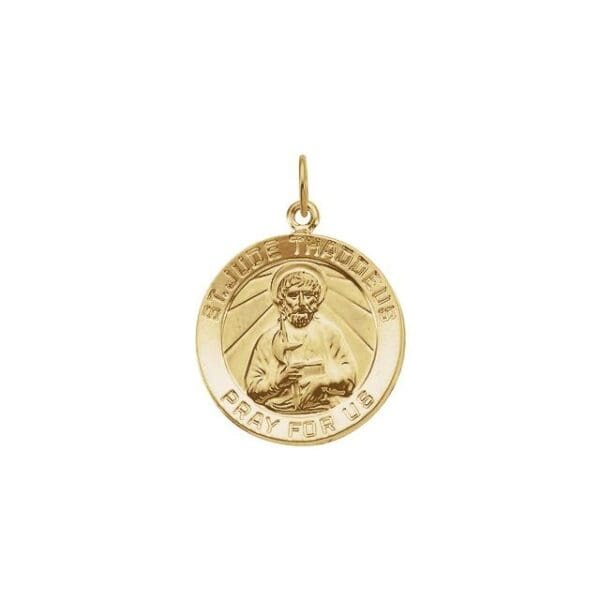 14K Yellow 18 mm St. Jude Medal
