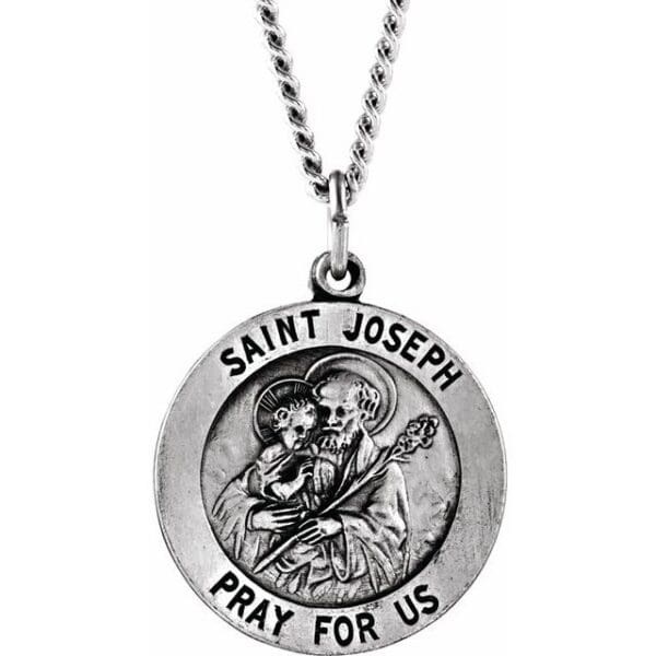 14K Yellow 15 mm Round St. Joseph Medal