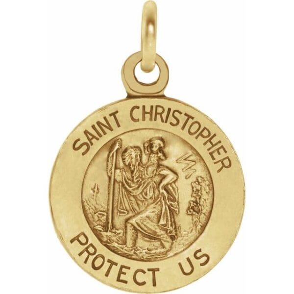 Sterling Silver 15 mm St. Christopher Medal 18” Necklace