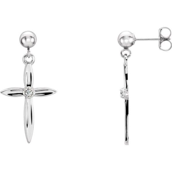 Cross & Ball Earrings