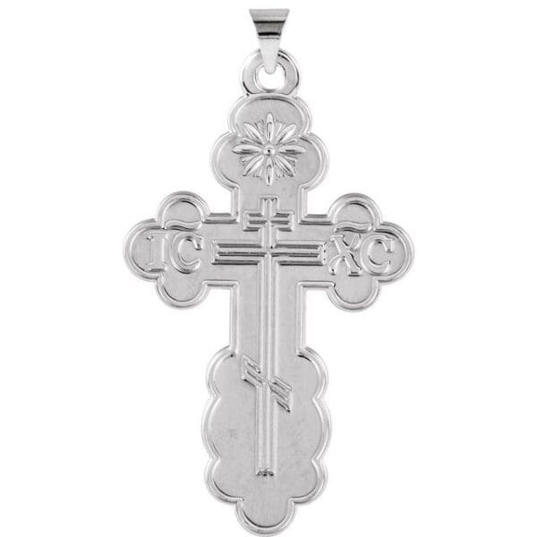14K Yellow St. Olga Orthodox Cross Pendant