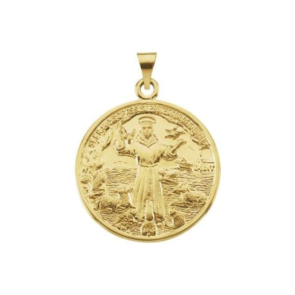Sterling Silver 25 mm St. Francis of Assisi Medal
