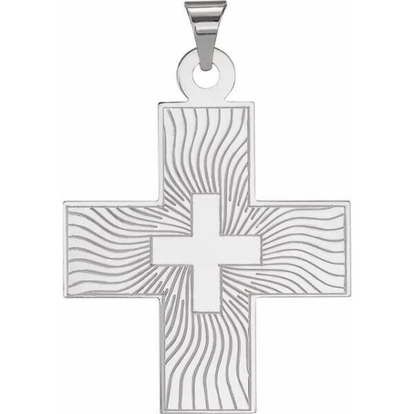 14K Yellow 27.5x25 mm Greek Cross Pendant