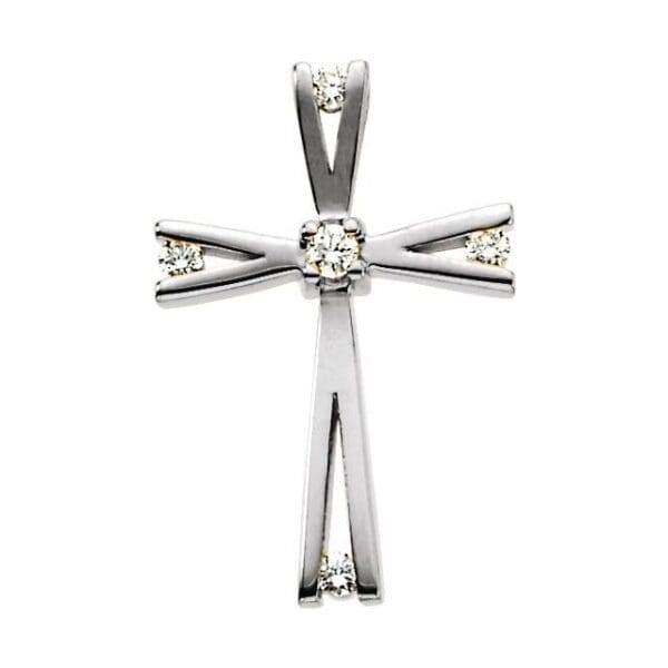 10K Yellow 18.5x12.25 mm Round Cross Pendant Mounting