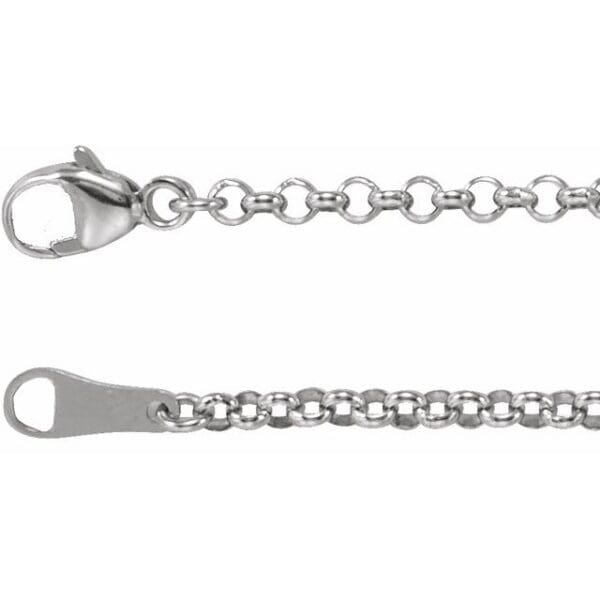 18K White 2.4 mm Rolo 18" Chain