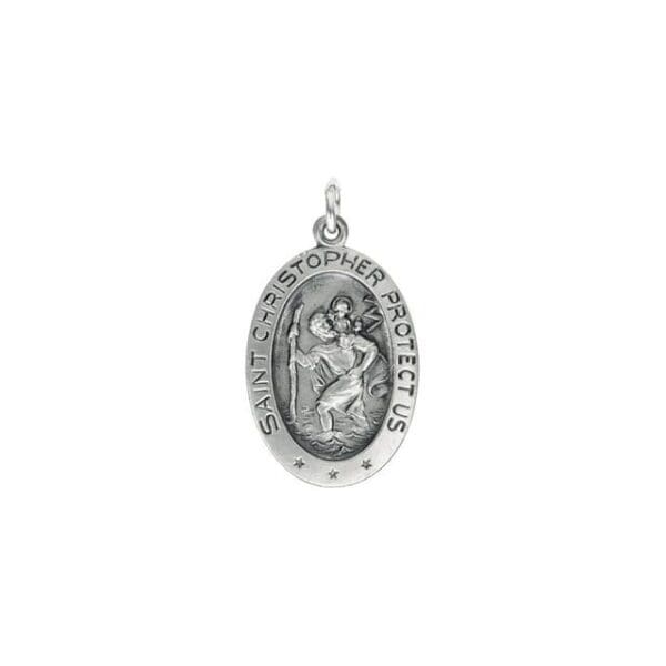 14K Yellow 25x18 mm Oval St. Christopher Medal