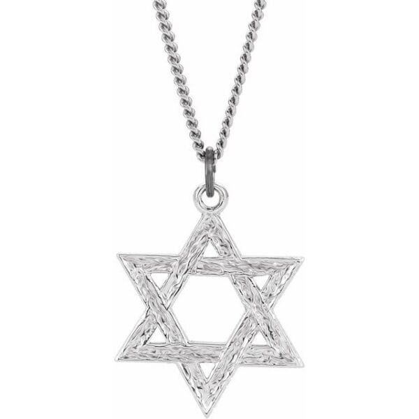 Sterling Silver  25.2x22.7 mm Star of David 18" Necklace