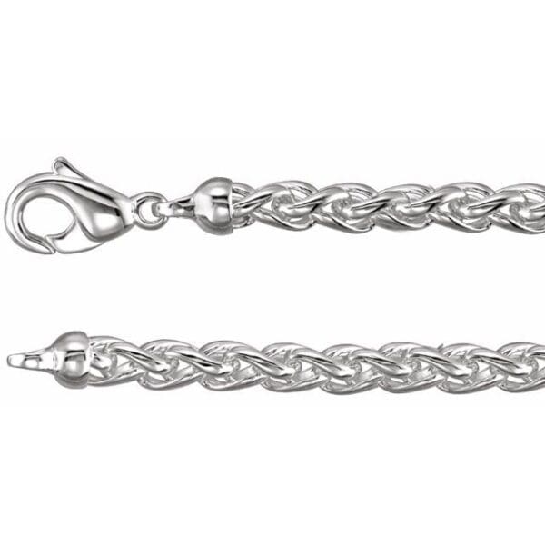 Sterling Silver 4 mm Wheat 7" Chain