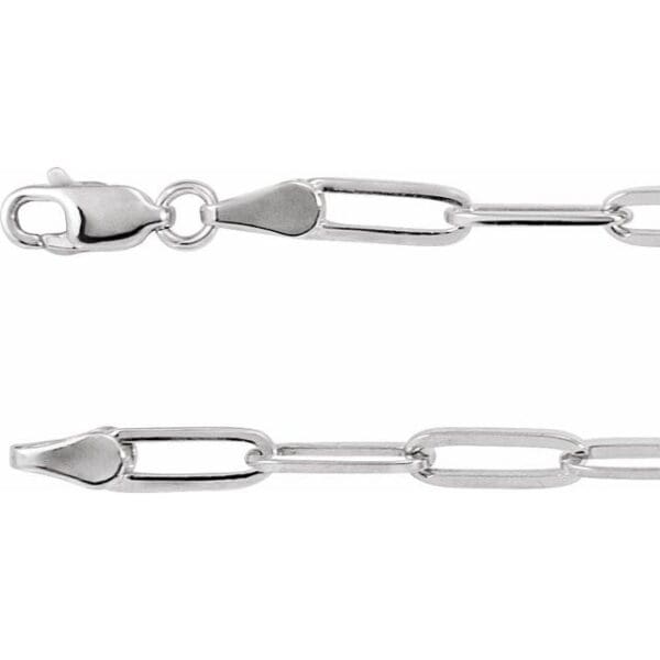 14K Yellow 3.85 mm Paperclip-Style 7" Chain