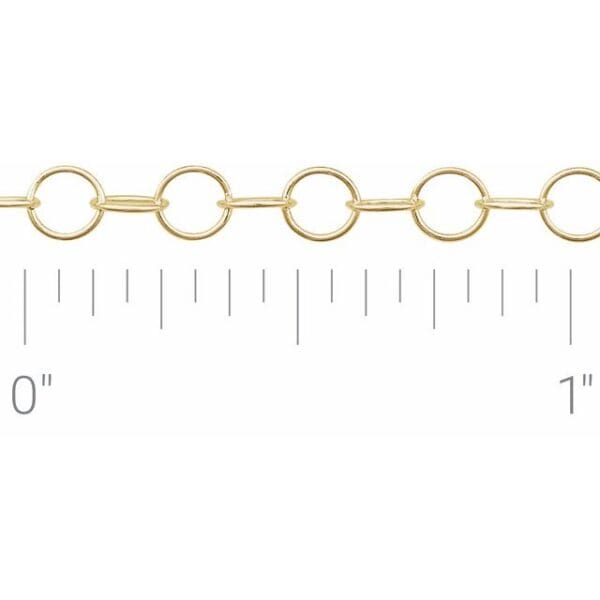 14K Yellow Recycled Metal 3.5 mm Round Cable Chain by the Inch