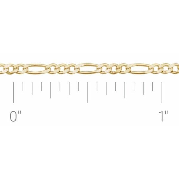 14K Yellow 1.9 mm Diamond-Cut Figaro 16" Chain