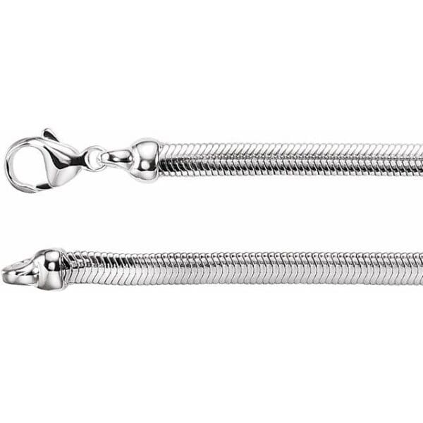 Sterling Silver 4.25 mm Oval Snake 18" Chain