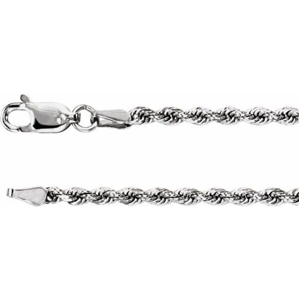 14K Yellow 2.4 mm Diamond-Cut Rope Chain by the Inch