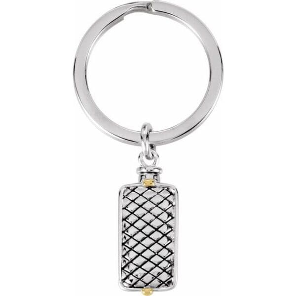Sterling Silver Woven Rectangle Ash Holder Key Chain