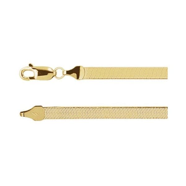 14K Yellow 3.8 mm Flexible Herringbone 7" Chain