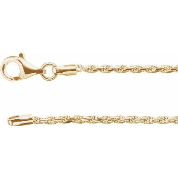 18K Yellow Vermeil Diamond-Cut Rope 16" Chain