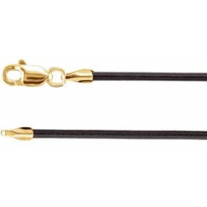 Sterling Silver 1.5 mm Black Leather 20" Cord