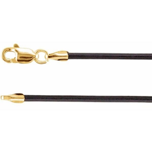 Sterling Silver 1.5 mm Black Leather 20" Cord