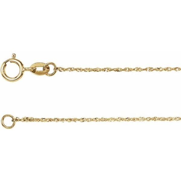 14K White 1.2 mm Diamond-Cut Singapore 18" Chain