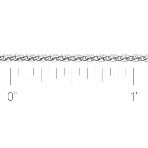 14K White Recycled Metal 1 mm Wheat Chain by the Inch