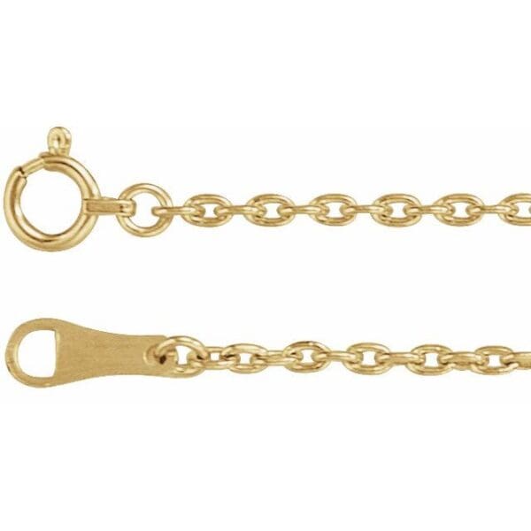 10K Yellow 1.7 mm Cable 16" Chain