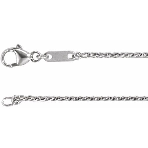 10K White 1.2 mm Wheat 16" Chain