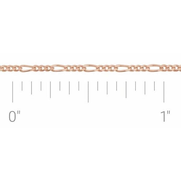 14K Yellow 1.28 mm Figaro 7" Chain