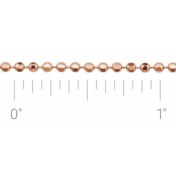 14K White 1.8 mm Diamond-Cut Hollow Bead Chain by the Inch